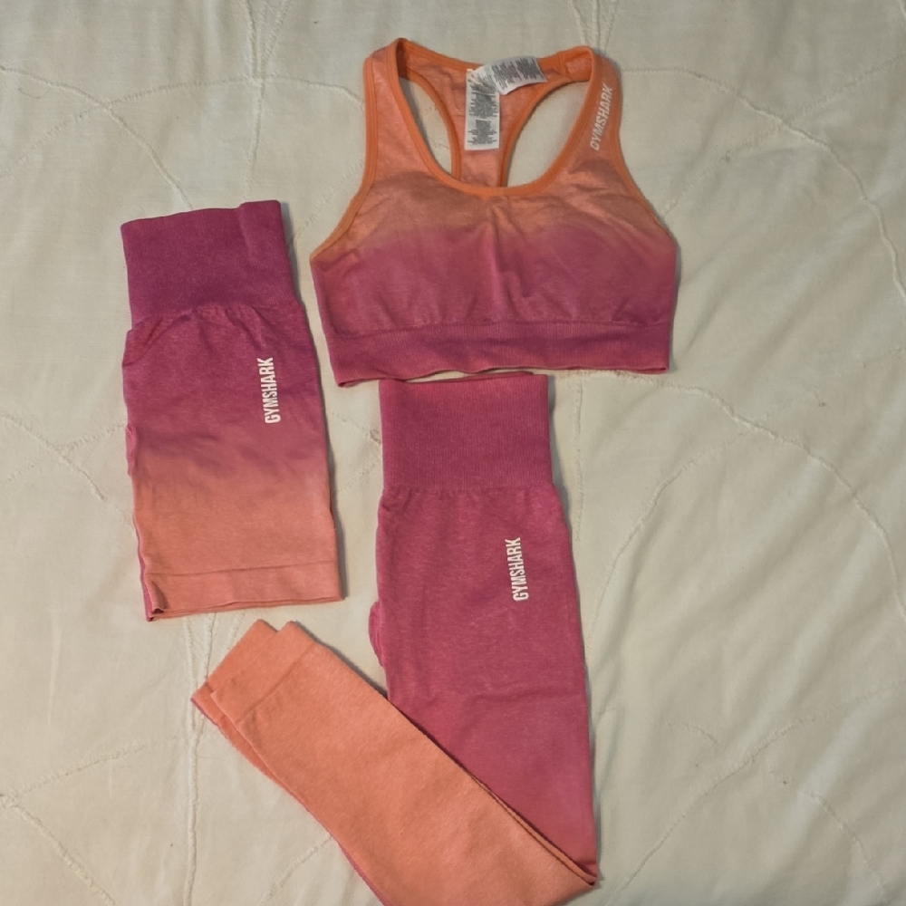 Gymshark Ombre Pink and Orange Set